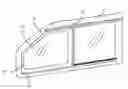 Fig. 01 - Device for closing off an opening formed in the bodywork of a vehicle, with a guide element and slide forming a shuttle, and corresponding vehicle