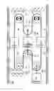 Fig. 01 - ELEVATOR WITH TWO ELEVATOR CARS AND A COMMON COUNTERWEIGHT