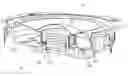 Fig. 01 - LONG EXCURSION LOUDSPEAKER WITH CLOSED MAGNETIC CIRCUIT AND RIBBED ROBBIN EXTENDING THROUGH SLOTTED YOKE