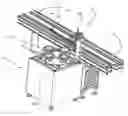 Fig. 01 - Centrifugation apparatus for containers of biological material including conveyor, turntable and centrifuges