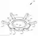 Fig. 01 - Floral arrangement device with pivotable leaves