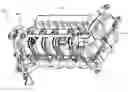 Fig. 01 - Engine assembly including cam cover mounted fuel rail