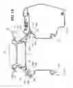 Fig. 13 - Side trunk mounting structure for two-wheeled motor vehicle