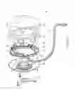 Fig. 23 - Electrical power supplying device having a ring-like subassembly for receiving the power plugs and/or power adapters associated with a plurality of electrical appliances, and managing excess power cord length therewithin in a concealed manner