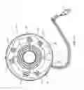 Fig. 28 - Electrical power supplying device having a ring-like subassembly for receiving the power plugs and/or power adapters associated with a plurality of electrical appliances, and managing excess power cord length therewithin in a concealed manner