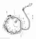 Fig. 29 - Electrical power supplying device having a ring-like subassembly for receiving the power plugs and/or power adapters associated with a plurality of electrical appliances, and managing excess power cord length therewithin in a concealed manner