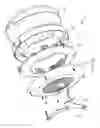Fig. 44 - Electrical power supplying device having a ring-like subassembly for receiving the power plugs and/or power adapters associated with a plurality of electrical appliances, and managing excess power cord length therewithin in a concealed manner
