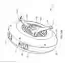 Fig. 46 - Electrical power supplying device having a ring-like power assembly for receiving electrical power plugs and/or power adapters associated with a plurality of electrical appliances, and an un-interrupted power supply (UPS) unit having a battery componenent mounted within a centrally-disposed structure passing through a central aperture in said ring-like power assembly