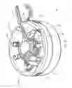 Fig. 15 - Electrical power supplying device having a ring-like subassembly for receiving the power plugs and/or power adapters associated with a plurality of electrical appliances, and a housing design for containing and concealing the power plug and adaptors during power supplying operations