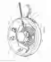 Fig. 35 - Electrical power supplying device having a ring-like subassembly for receiving the power plugs and/or power adapters associated with a plurality of electrical appliances, and a housing design for containing and concealing the power plug and adaptors during power supplying operations