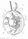 Fig. 35 - Wall-mountable electrical power supplying device having a ring-like structure for receiving the power plugs and/or power adapters associated with a plurality of electrical appliances, and a housing containing and concealing the same during power supply operations