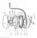 Fig. 58 - Wall-mountable electrical power supplying device having a ring-like structure for receiving the power plugs and/or power adapters associated with a plurality of electrical appliances, and a housing containing and concealing the same during power supply operations