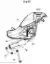 Fig. 22 - Motorcycle having a swing arm suspended from a rear suspension via a link mechanism