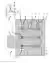 Fig. 10 - Safety connector for hot runner, having latch releasably interlocking valve stem with actuation plate