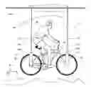 Fig. 01 - Elevated bicycle-based transportation system, connection apparatus for bicycle and modified bicycle