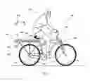Fig. 12 - Elevated bicycle-based transportation system, connection apparatus for bicycle and modified bicycle