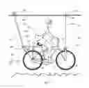 Fig. 13 - Elevated bicycle-based transportation system, connection apparatus for bicycle and modified bicycle