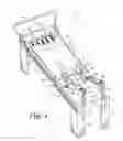 Fig. 02 - Exercise apparatus with a pull cord central pulley attached to a carriage and a pulley locking mechanism