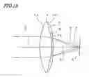Fig. 13 - Optical element having transmitting layers with respective blazed surfaces and Abbe numbers