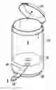 Fig. 01 - Trash receptable with adjustable bottom portion