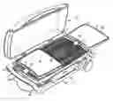 Fig. 01 - Cooking apparatus with pivoting shelf and hidden griddle