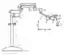 Fig. 01 - Stand for a surgical microscope with a parallelogram support and a displacement screw