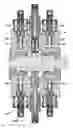 Fig. 08 - Fluid working machine with cylinders coupled to split exterior ports by electrohydraulic valves