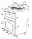 Fig. 01 - Combustion and cooling airflow system for a cooking appliance