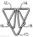 Fig. 01 - Front to back reversible multiple planar paper clip with double clipping effect