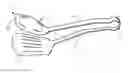 Fig. 01 - Angular cooking tongs for manipulating delicate food items