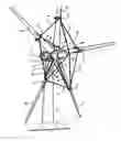 Fig. 01 - CABLE-STAYED ROTOR FOR WIND AND WATER TURBINES