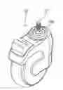 Fig. 01 - Three-state caster assembly with swivel lock and wheel brake