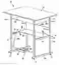 Fig. 01 - Adjustable desk and footrest assembly