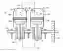 Fig. 01 - Internal combustion engine with exhaust-phase power extraction serving cylinder pair(s)