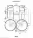Fig. 23 - Internal combustion engine with exhaust-phase power extraction serving cylinder pair(s)