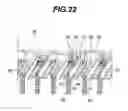 Fig. 22 - Combustor having a first plurality of fuel nozzles having a first cross-sectional shape and a second plurality of fuel nozzles having a second cross-sectional shape different than the first cross-sectional shape