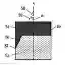 Fig. 01 - Cutting element structure with sloped superabrasive layer