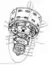 Fig. 01 - Brushless DC motor having structures for mounting a hall element and a magnetic ring outside a motor casing