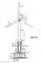 Fig. 02 - Marine wind turbine having a pylon vertically adjusted by setting