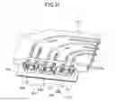 Fig. 32 - Electronic connector including grounding part having protrusion interposed between terminal connecting parts