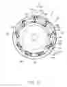 Fig. 24 - High efficiency waterwheel apparatus having track-type blades and a track-type blade set thereof