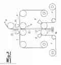 Fig. 04 - Method of making a textile web from which elastically stretchable diaper closures can be stamped