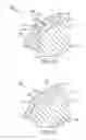 Fig. 19 - Golf ball with cover layer having zones of differing materials
