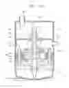 Fig. 15 - Compressor in which a shaft center of a suction pipe is disposed to not correspond to a shaft center of a refrigerant suction passage of a stationary shaft and an upper end of the stationary shaft protrudes higher than a bottom of an accumulator chamber