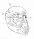 Fig. 01 - Helmet having magnetically coupled cheek pads