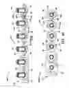 Fig. 11 - Apparatus and method for severing and inserting collated t-nuts