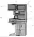 Fig. 01 - Sliding track and pivot mounting system for displays on anesthesia machines