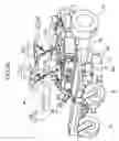 Fig. 27 - Electric riding mower having air-cooled chassis and pivotable protective cowling