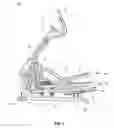 Fig. 04 - Elliptical exercise machine with declining adjustable ramp