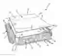 Fig. 01 - Under bed skirt support with fully separated corners and with layers that do not have to be equally lofted
